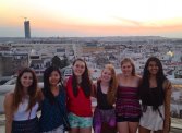 In Seville with the Pelli Tower at the background