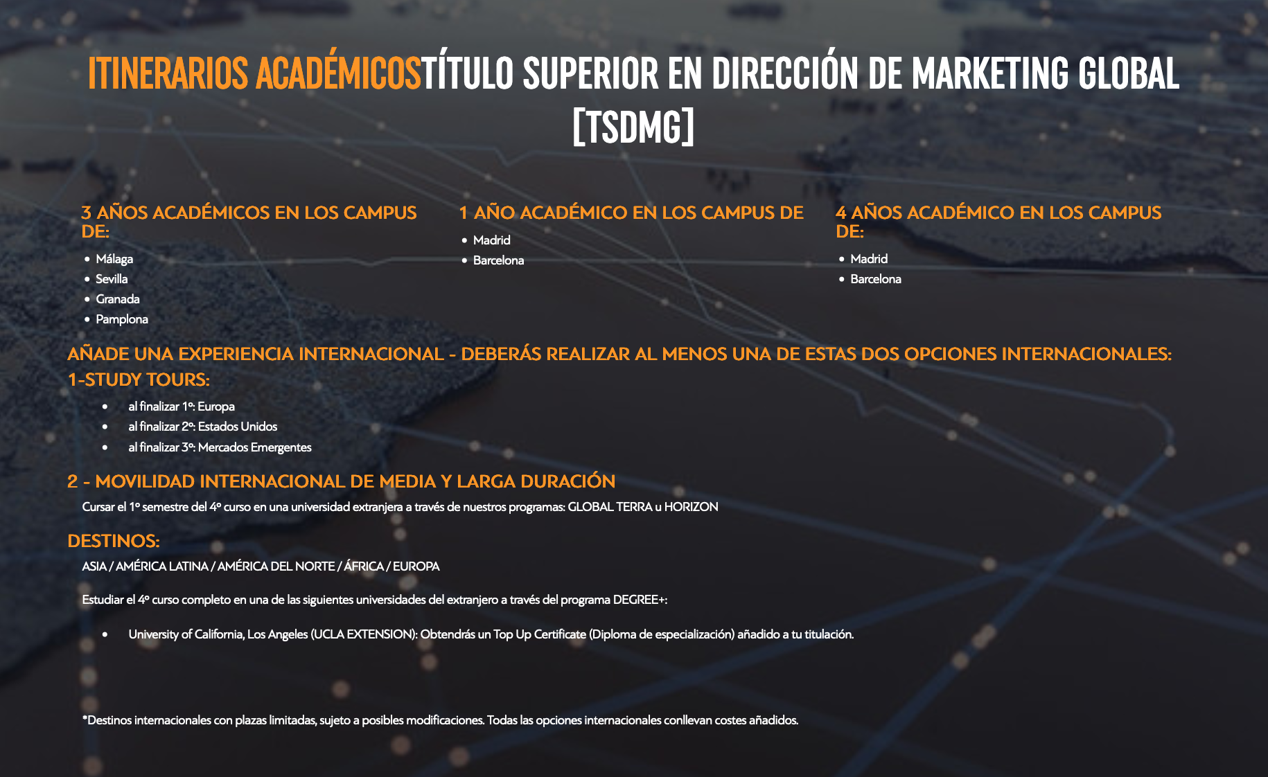 Itinerario académico Título Superior en Dirección de Marketing Global ESIC Sevilla